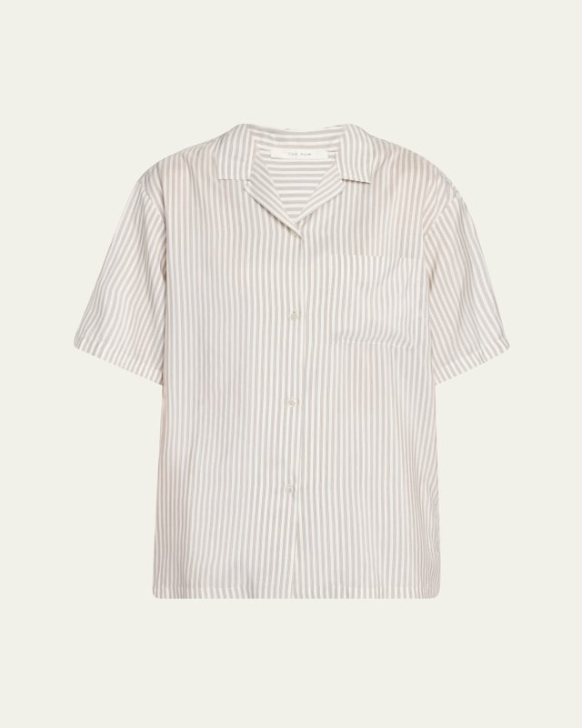 Jorge Striped Silk Camp Shirt